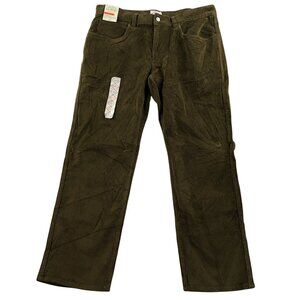 NWT St. Johns Bay Mens Pants 36X30 Green Corduroy Relaxed Fit Straight Leg Y2K
